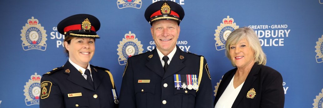 Deputy Chief Sara Cunningham, Chief Paul Pedersen and CAO Sharon Baiden