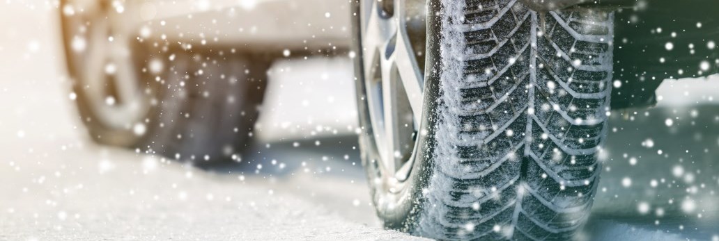 car ties on snow covered road