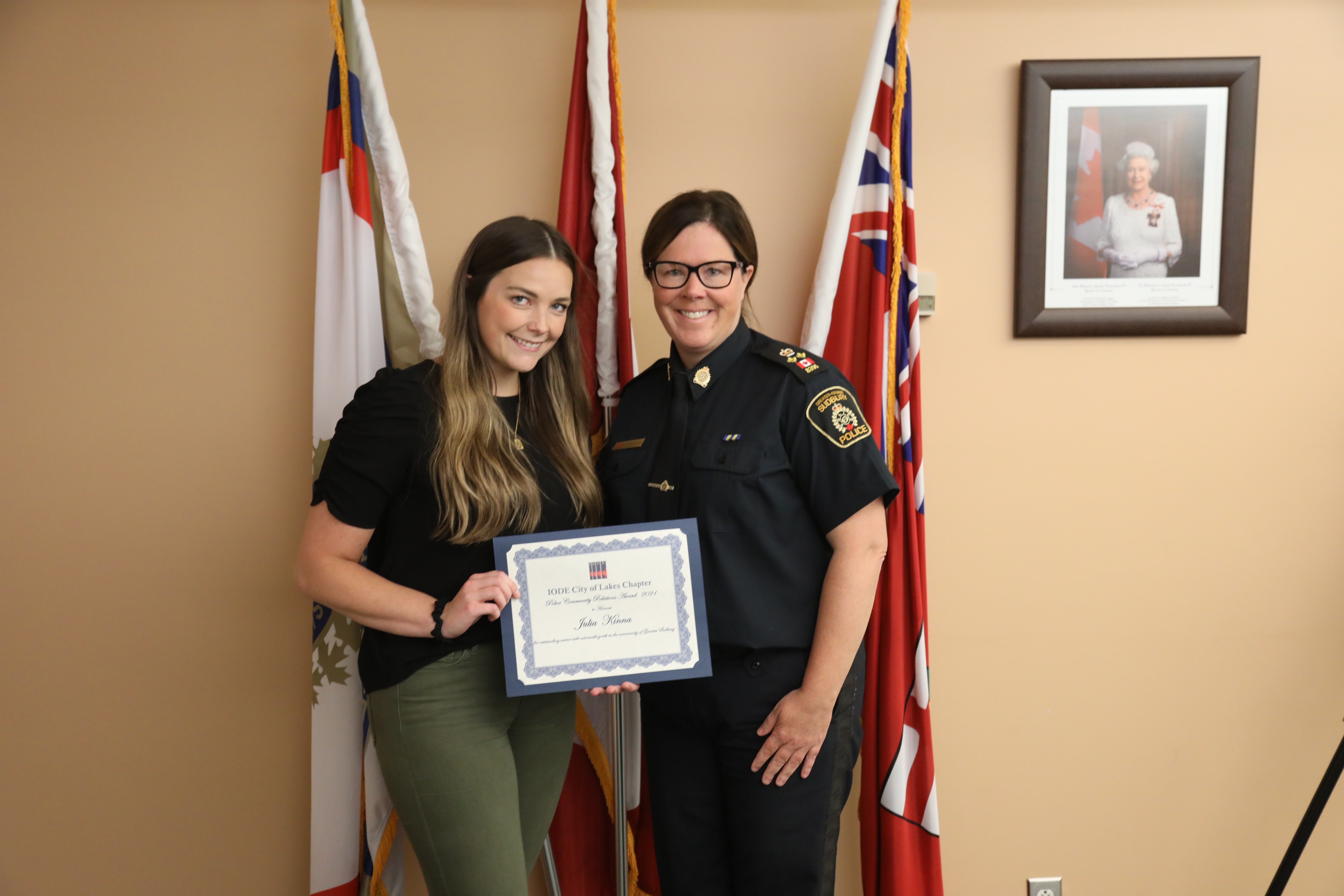 Julia Kinna and Deputy Chief Cunningham