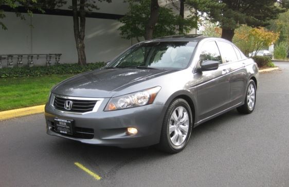 2008 four door dark grey honda accord