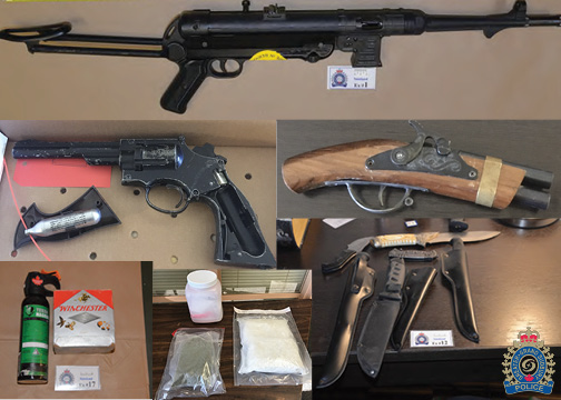 Photo of drugs and weapons seized
