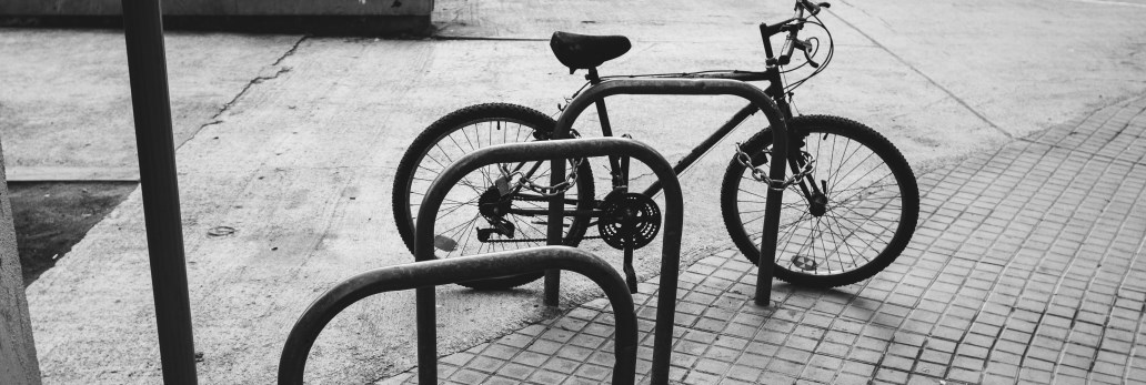 bicycle at bicycle rack